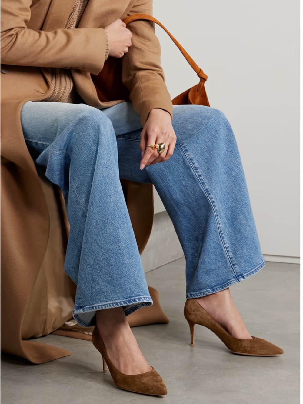 Gianvito Rossi - Gianvito 70 Brown Suede Pumps